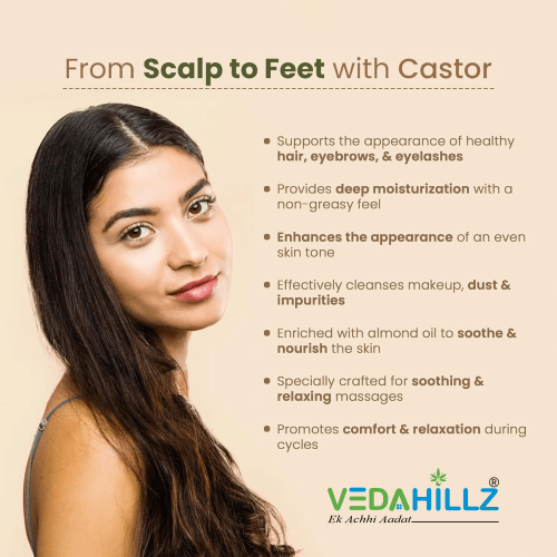 Vedahillz Cold Pressed Castor Oil Sourced from Premium Natural Seeds